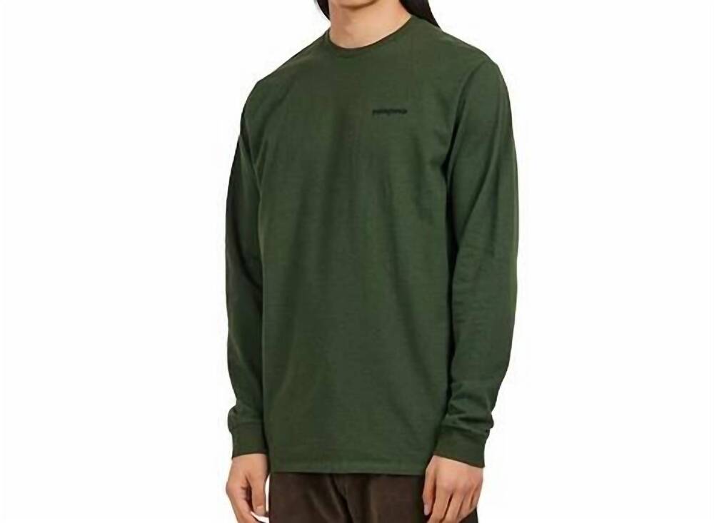 NEW PATAGONIA long sleeves p-6 logo responsibili-tee in torrey pine green